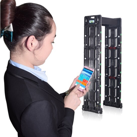 Portable Folding Walk Through Metal Detector 24 detection zones For Sports / Event / Concert