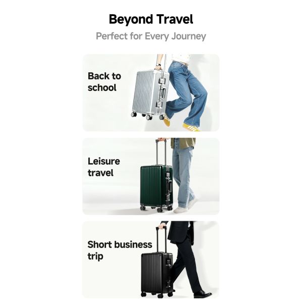 PC Aluminum Frame Travel Suitcase (20-inch) - German Covestro Material, Dual TSA Lock, Professional Luggage Manufacturer for Bulk Orders and Custom