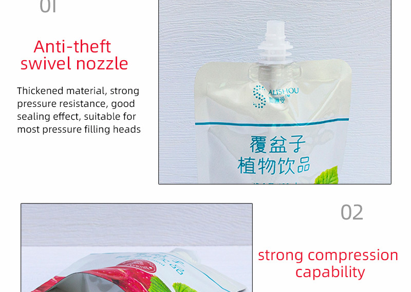 Functional Octagonal Plastic Spout Pouch With Cap Convenient Liquid Dispensing