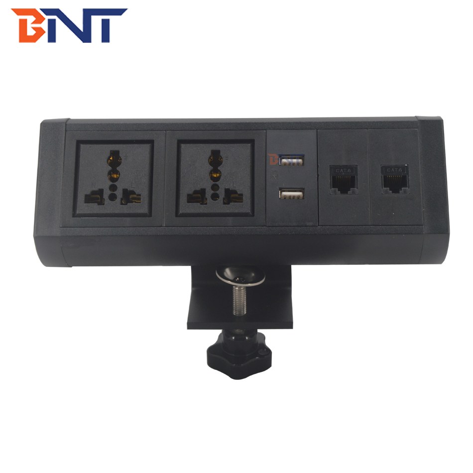 beautiful round design used for conference office room movable clamp on desk socket