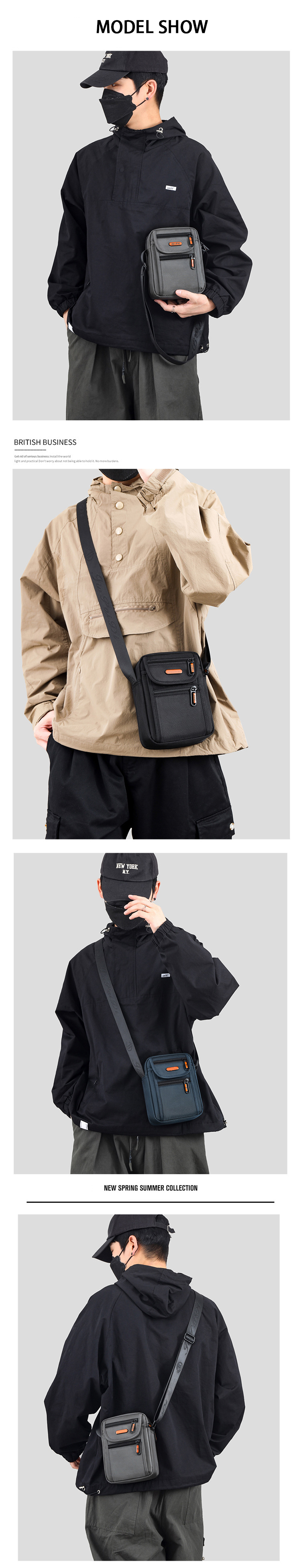 Men's Casual Messenger Bags Custom Logo Shoulder Bags