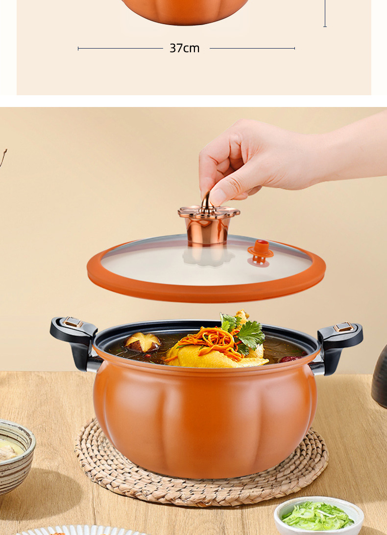 8l Large Capacity Iron Micro Pressure Cooking Pot Maifan Stone Non Stick Coating