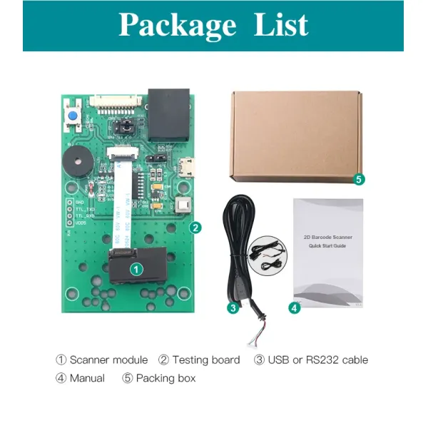 Small Embedded 1D 2D Barcode Scanner Module with OCR Passport and Auto Scan Function