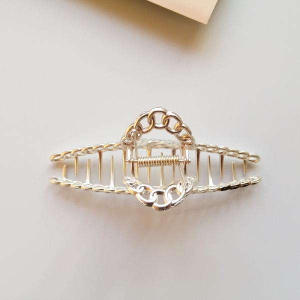 Long Hair Butterfly Claw Hair Clips Gold Large Metal Fashion Adult Grab Clip