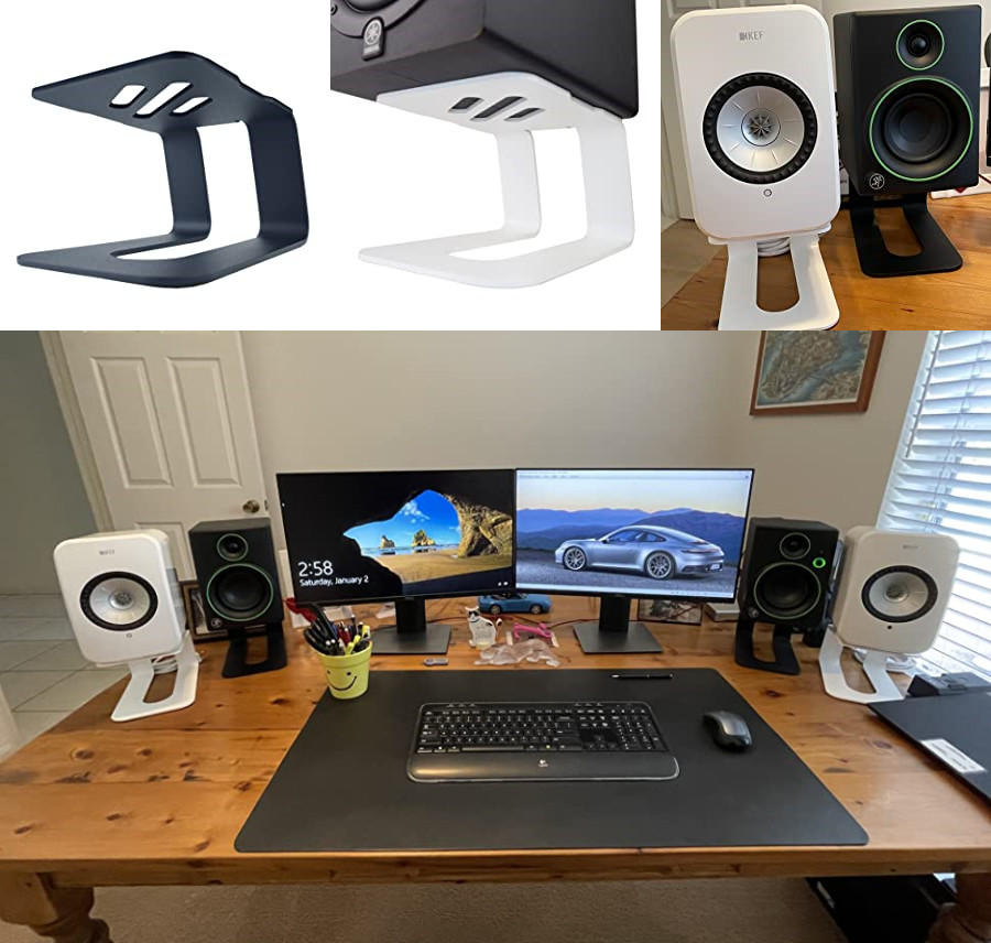 Professional Metal/Aluminum Non-folding Rack for White Studio Monitor Speaker Stands