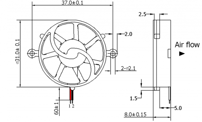 Super Mini Round IP57 DC Axial Fans / Laptop Cooling Fans High Speed