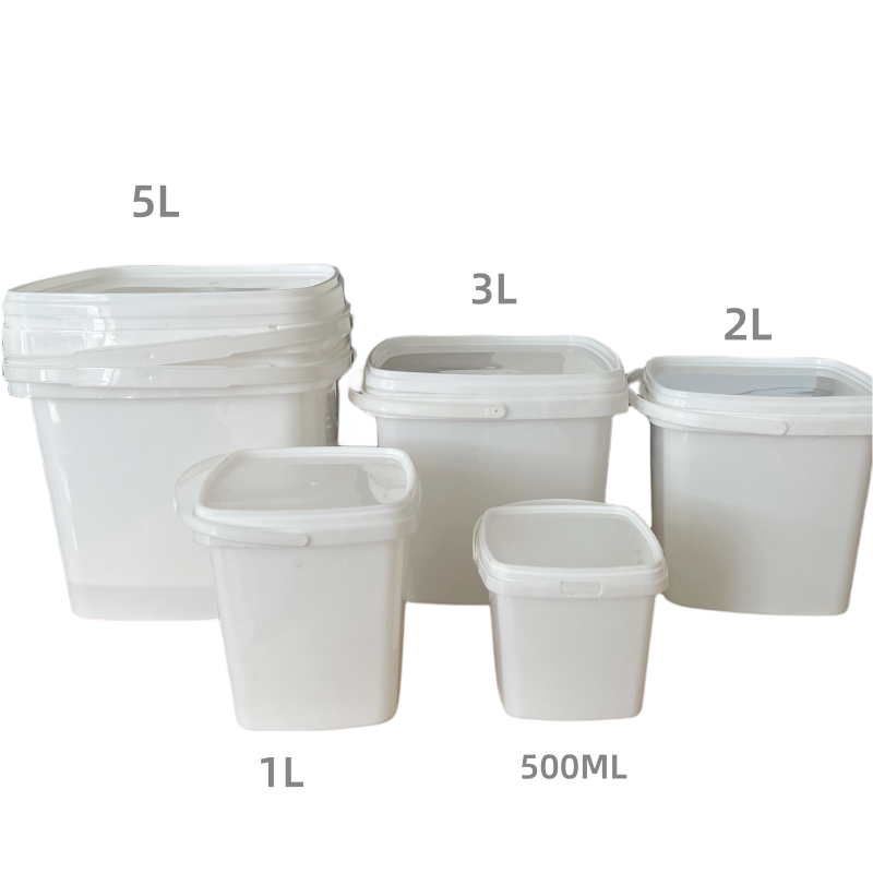 Customize 1L 2L 3L 4L 5L Round Plastic Buckets With Lids And Handles for Food Storage