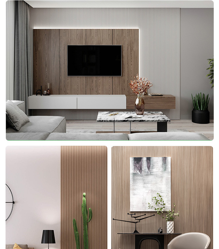 Anti Corrosion 3D Wood Plastic Fluted Wall Panel Grille