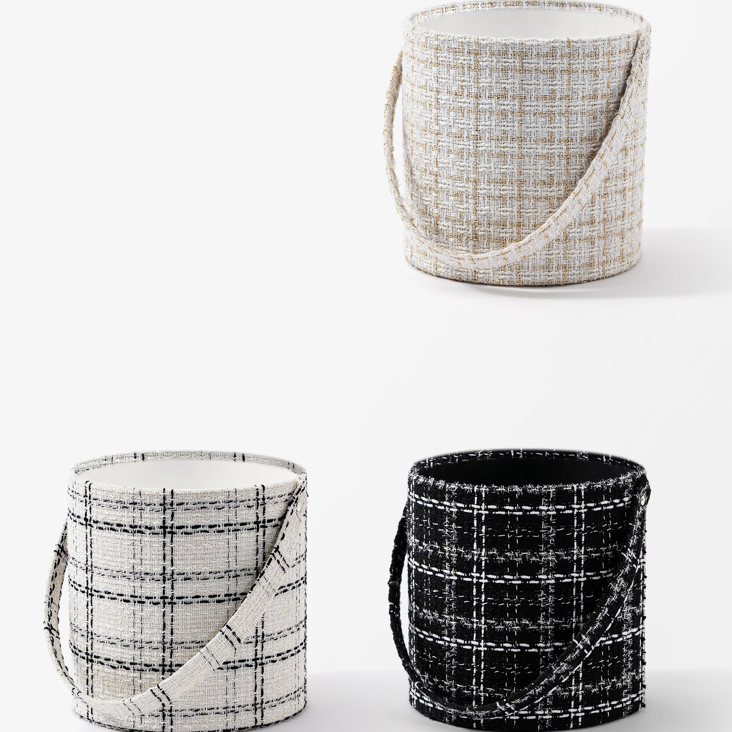 Sample Custom Made Luxury Fashion Fabric Hand-held Circle Round Flower Gift Packing Box
