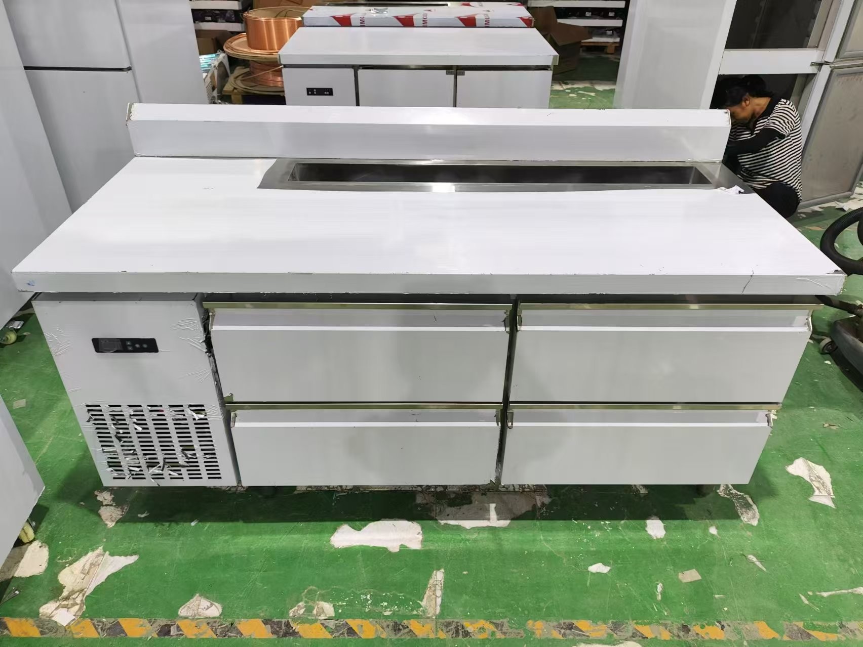 Commercial Undercounter Refrigerator 4 Drawers With Backsplash Customized Kitchen Table