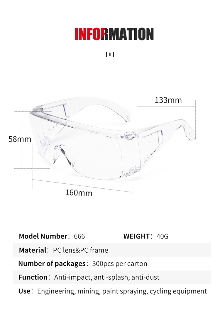 Multi-function High Quality Fashion Protective Glasses Anti-fog Safety Goggle For Aboard