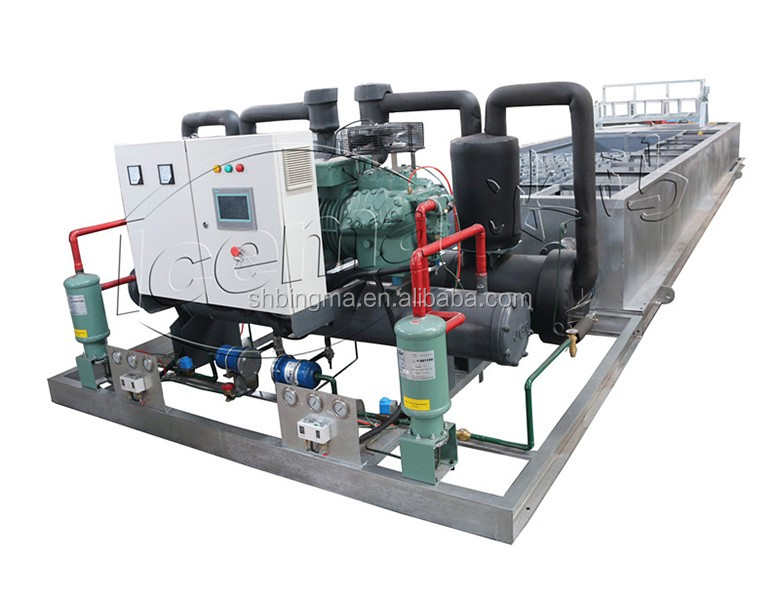 3T 5T 10T Brine Refrigeration Block Ice Machine 12.37kw