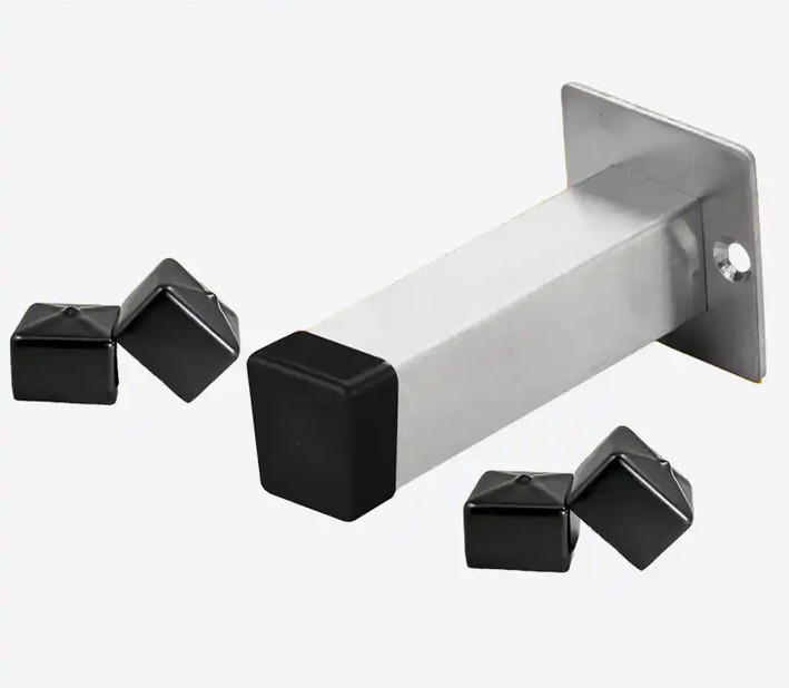 Square Vinyl End Caps Rubber Hole Plugs Black PVC End Cap Flexible Protector Soft Rubber End Cap Plastic Cover