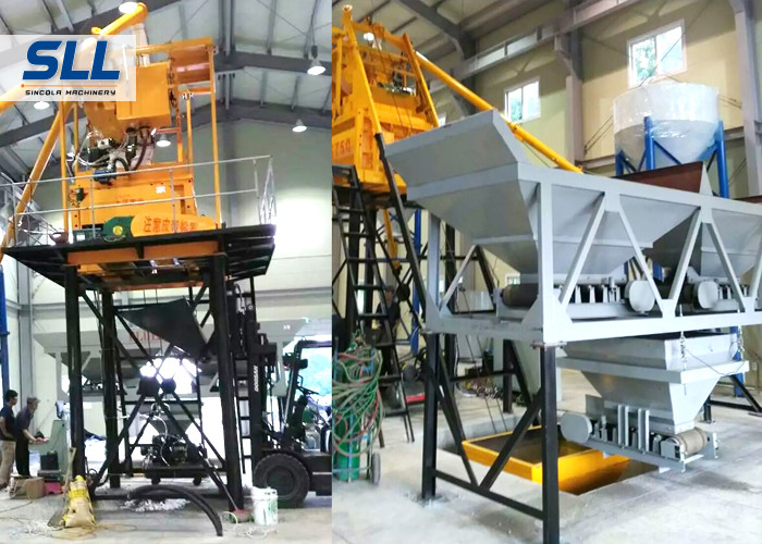 Customized Color Wet Batch Concrete Plant Equipment High Efficient HZS25