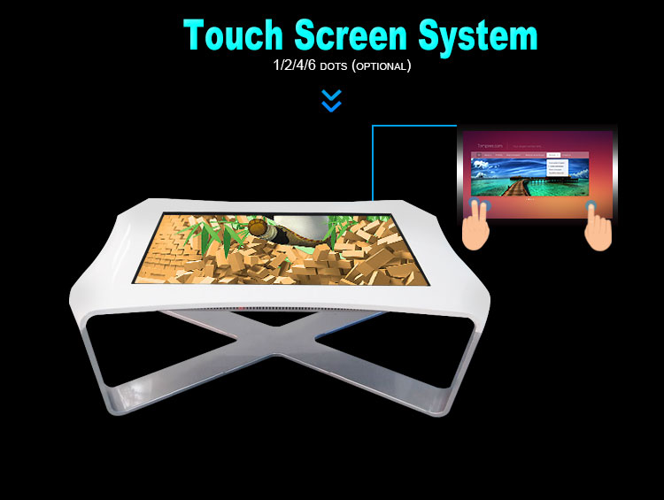 Multi media waterproof interactive multi touch table for dining hall