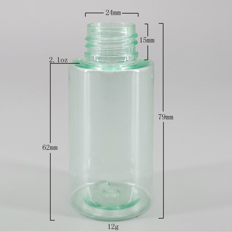 Clear Green 24mm Mini 2.1oz Plastic Liquor Bottles