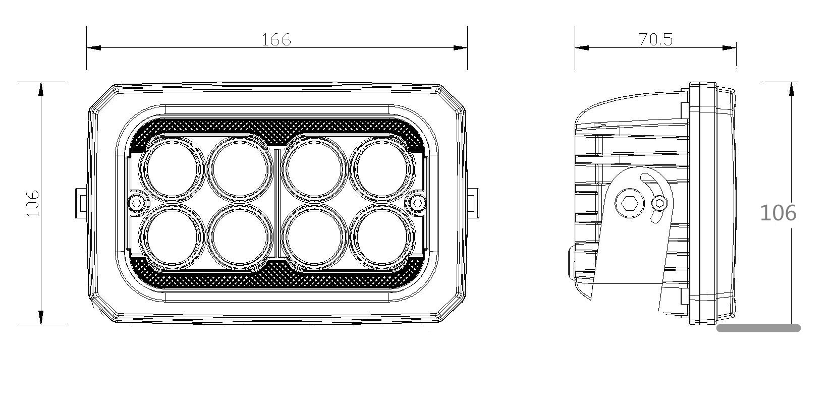 automotive led work lights with Yellow Angle Eye High&Low Beam 40W HCW-L40292B