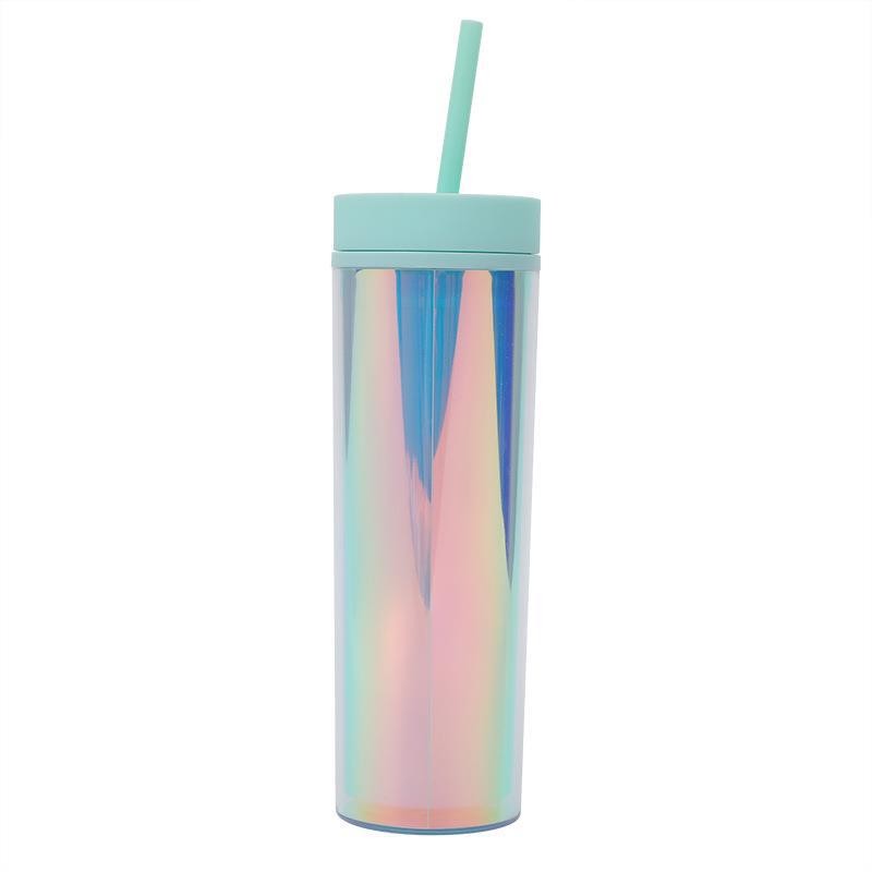 Strata Cups Skinny Tumblers 16oz Matte Colored Acrylic With Lids And Straws