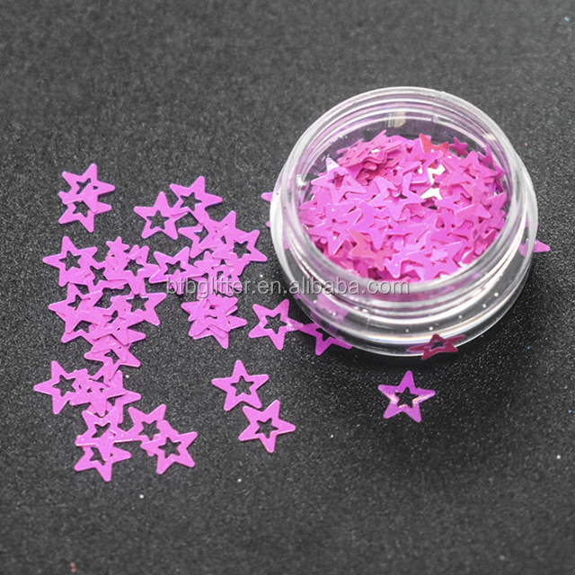 Versatile Open Star Nail Glitter Hollow Star Shape for Toys and Gift Craft Projects