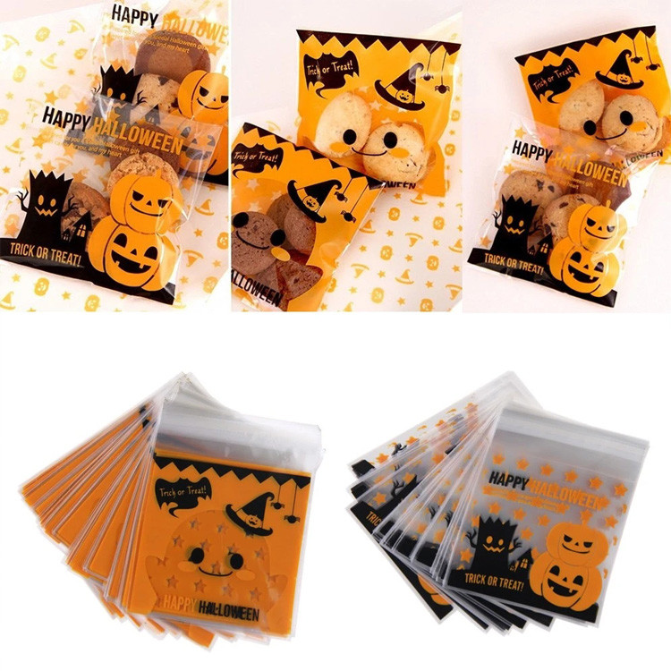 Self Adhesive 10*10cm OPP Poly Packaging Bag For Halloween Treat