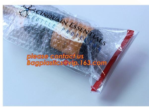 Zip lockk bottom leakproof reusable wine bottle protector 3 pack bubble travel protective bag,USA Amazon WineSkin Protecto