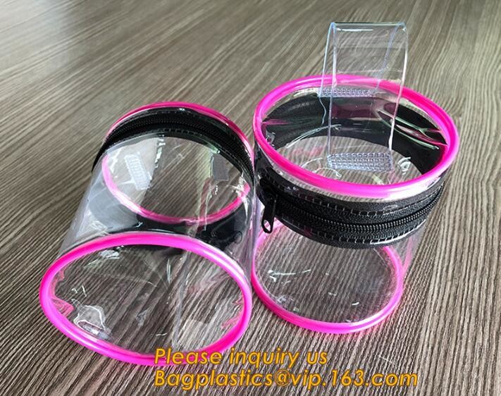 Factory Custom made Environmental PVC clear packaging toy storage handle bag,plastic tote packaging bag with handles fro
