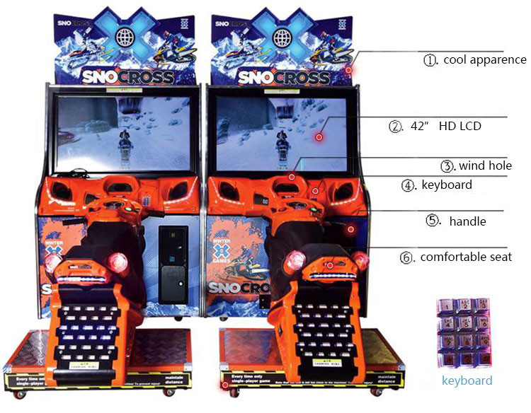 Fashion Motor Racing Game Machine Snow Cross Motorcycle For Children