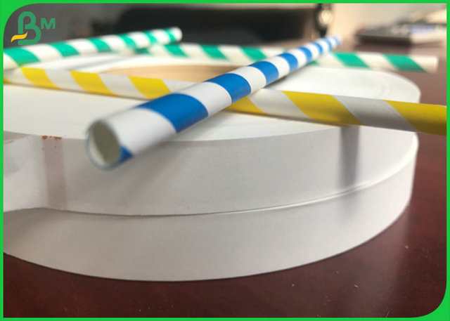 100% Biodegradable Food Grade Paper Roll / 787mm Harmless 26g Straw Paper For Coffee