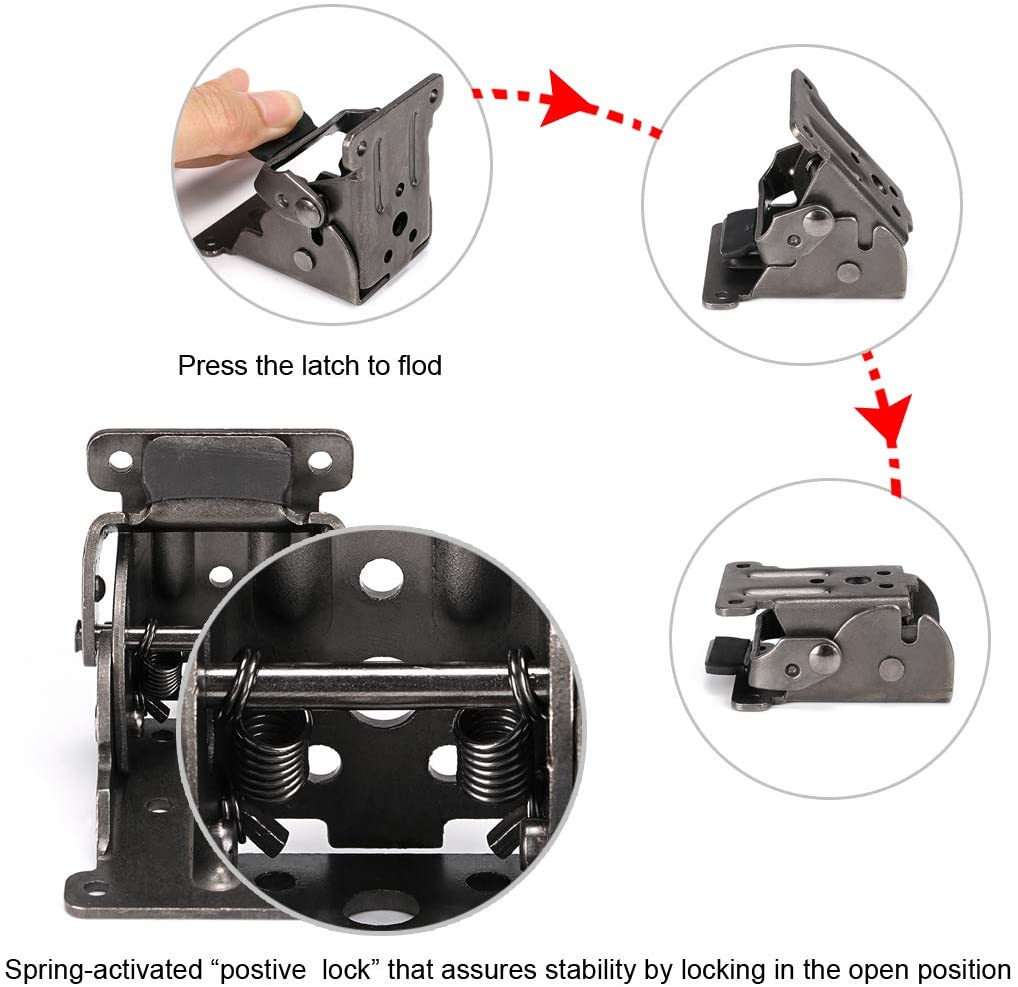912g Heavy Duty 90 Degree Hinge Metal Folding Self-Locking Extension Table Bracket Strong