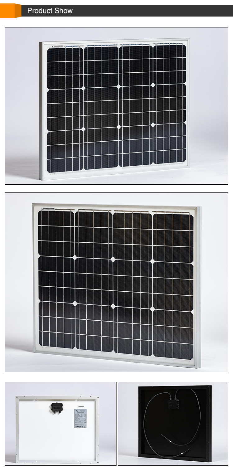 OEM Monocrystalline Silicon PV Panels , Multifunctional Mono Solar Panel