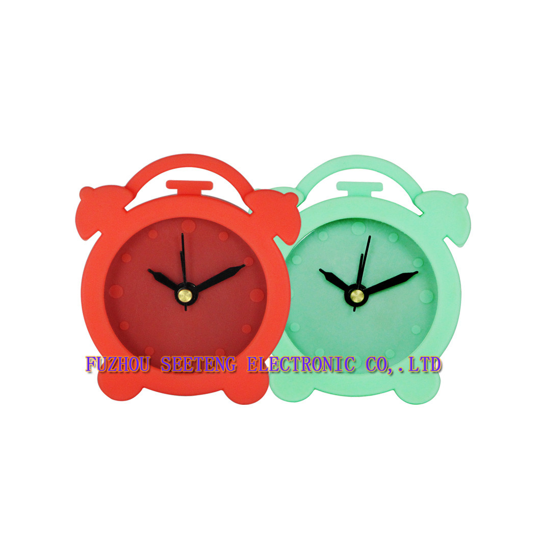 Simple clean design single color available safety plastic material for desktop alarm clock