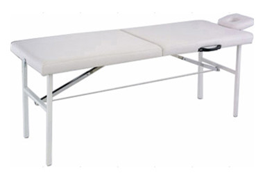 Metal Frame Folding Beauty Bed White With Carring Bag / Lightweight Portable Beauty Couch