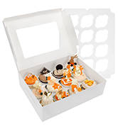 White Paper Bakery Box with Window Square Cardboard Disposable Cake Box