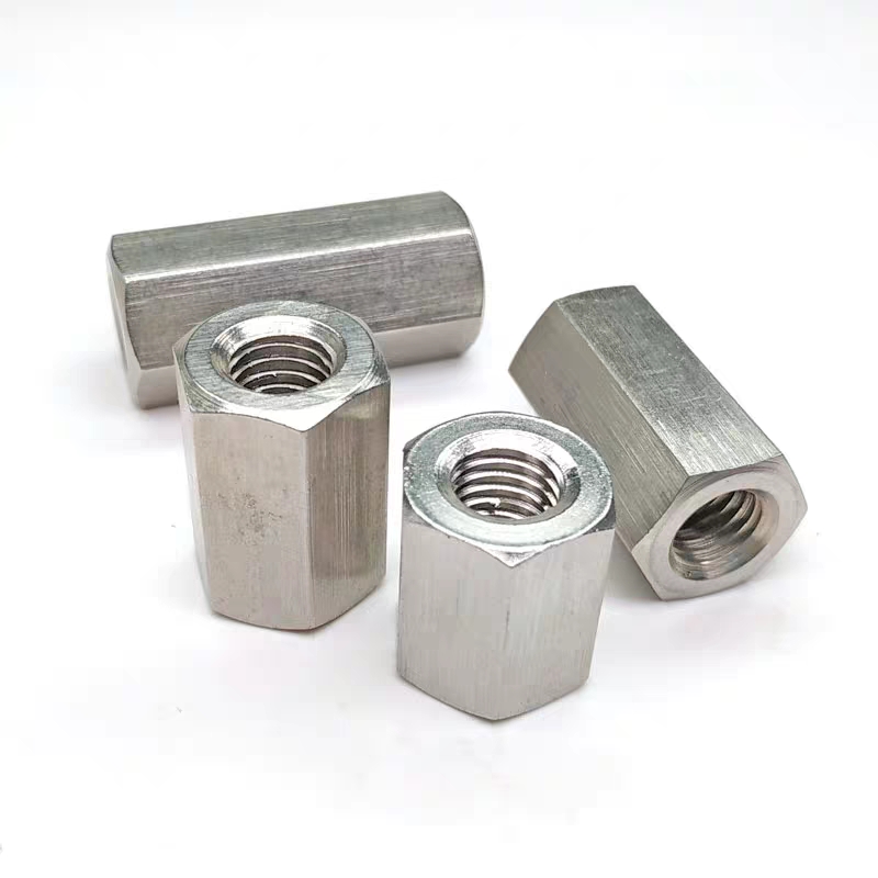 White Zinc Plated Hexagon Head Coupling Nut with Thickened Design and Steel Material