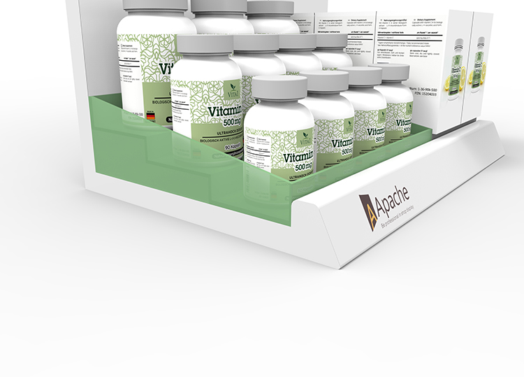 Wood Counter Top Display For Health Care Product