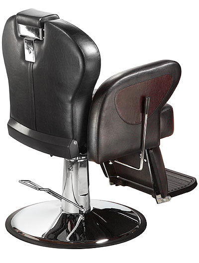 WT-6924 Brown Vintage Barber Shop Chairs Reclining Backrest With Tilted Footrest