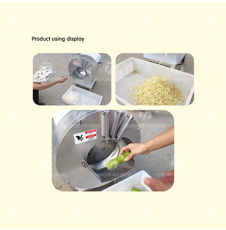 Cafeteria 0.75KW Vegetable Processing Machine Ginger Slicing Equipment