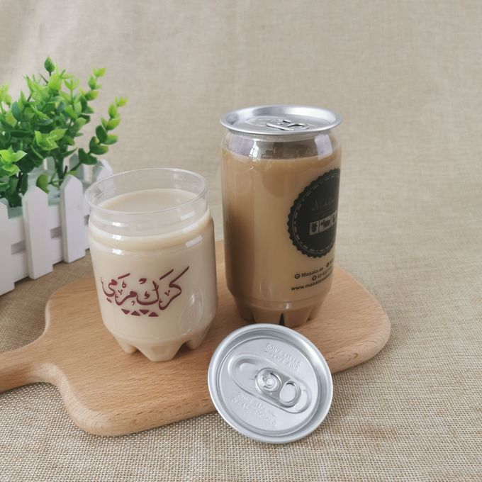 Clear PET Easy Open Lids 65mm 350ml Plastic Coffee Cans