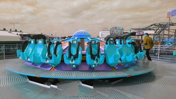 Outdoor FRP Material Tagada Funfair Ride With Gorgeous Light And Exciting Music