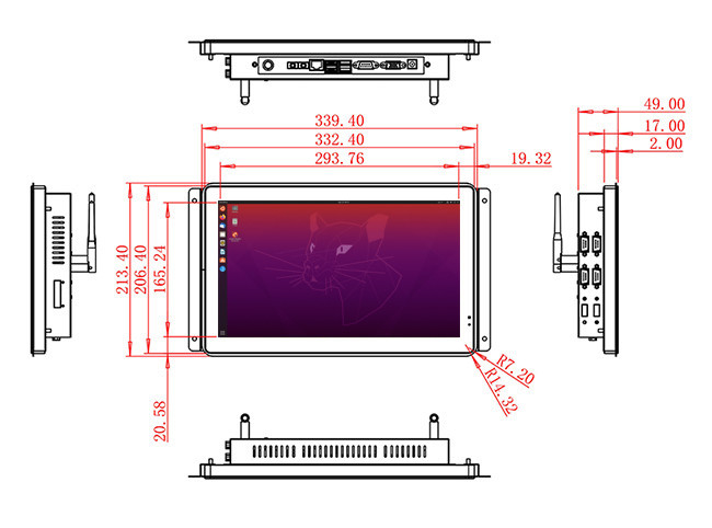 13.3-Inch Linux Embedded Touch Interface for Factory Monitoring, Energy Management, Public Transportation, and Digital Advertising