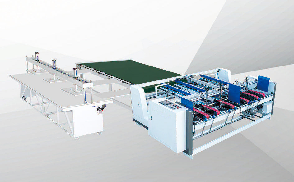 Double Piece Corrugated Carton Folder Gluer Machine For Sheet Pasting
