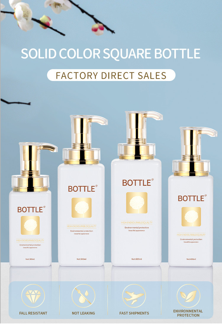 800ml Plastic Lotion Pump Bottle Square Shampoo Hair And Conditioner