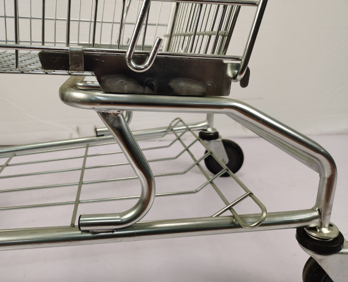 Galvanized American Type Grocery Shopping Trolley 210L Metal Shopping Cart