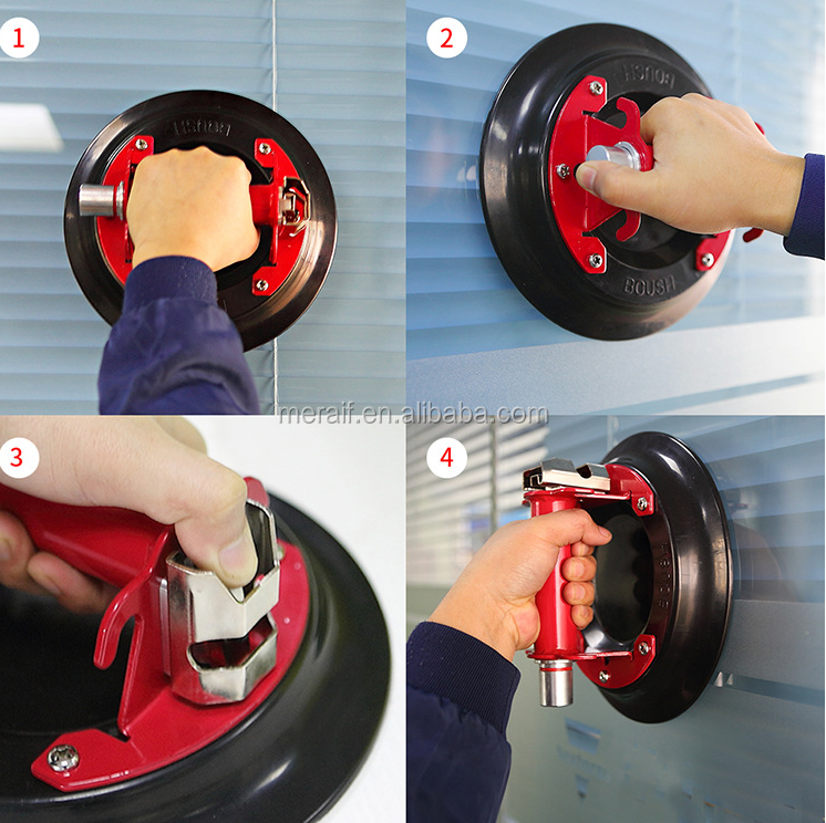 9 Inch hand glass sucker cup Pump Action Vacuum Suction Cup for Lifting Glass