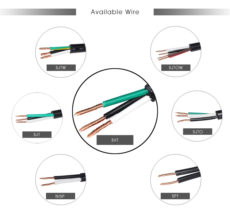Locking Us Plug To Iec C15 Desktop Computer Power Cable 16AWG- 18AWG
