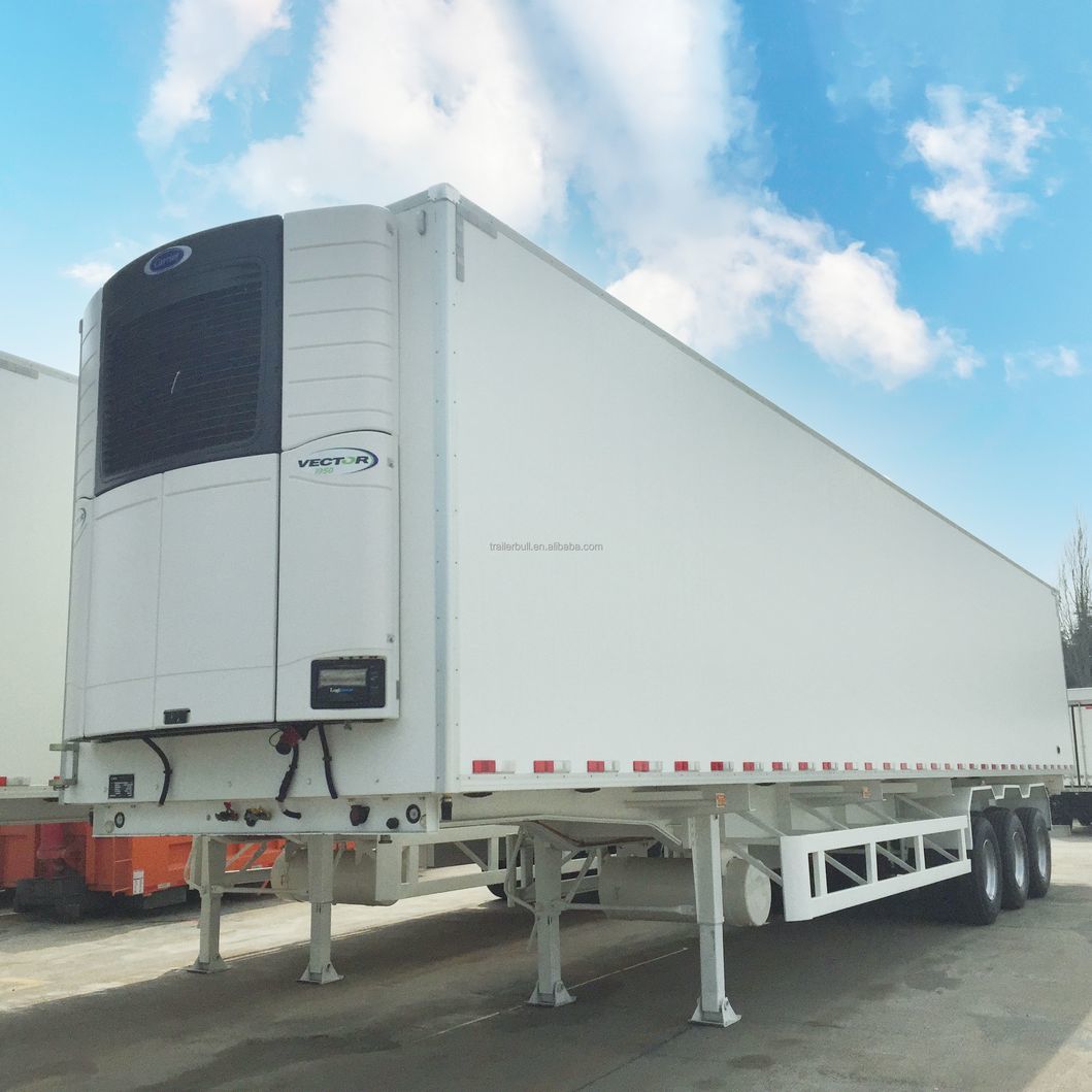 40FT 2 Axles Frozen Meat FRP Coating PUR Refrigerated Semi Trailer with Thermoking Carrier Refrigerator Units for Fresh Milk and Fruits