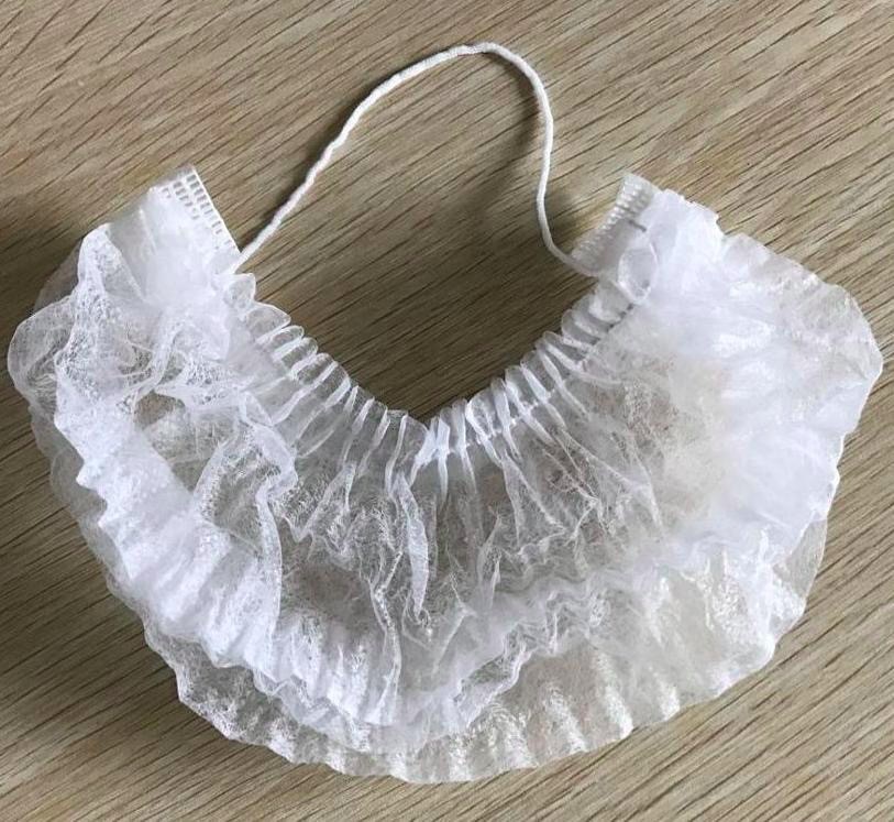 Machine Made Custom Beard Nets Personal Logo Printing With Elasticated Clip