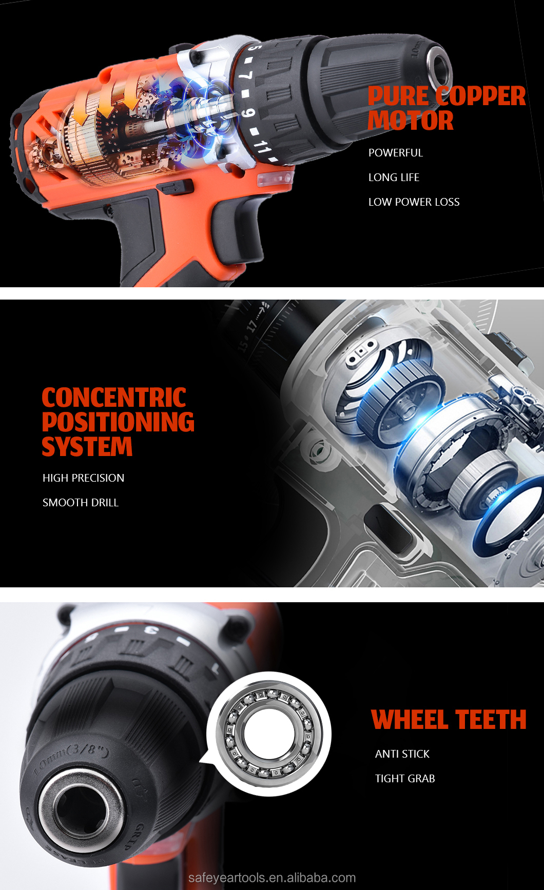 3000RPM 600Nm Electric Wrench Tool 20V 1/2" Cordless Electric Impact Wrench