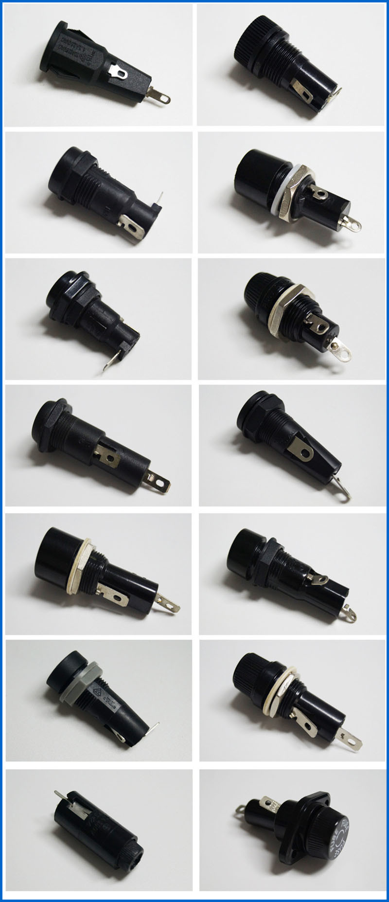 Nut Mounting Quick Connect 3AG 6.35x30mm Glass Fuse Holder R3-13 10A 250V
