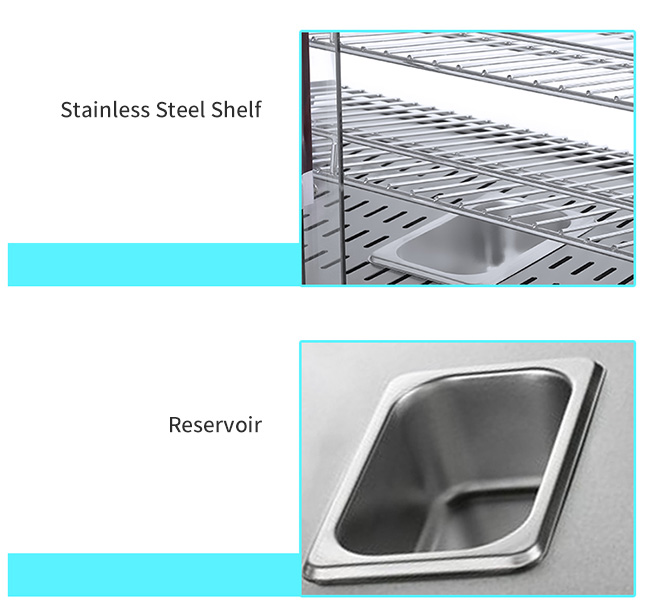 Energy Saving Hot Food Display Warmer With Warming Light And Heating Element